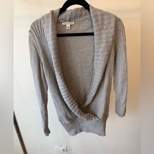 Banana Republic Light Gray Shawl-Collar Cardigan Sweater